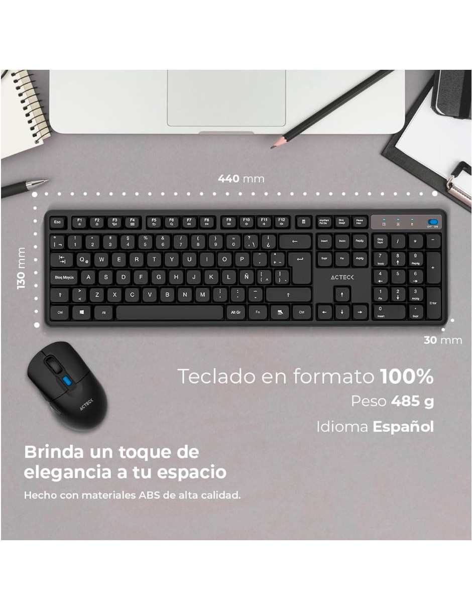 Mouse y teclado Acteck AC-943505