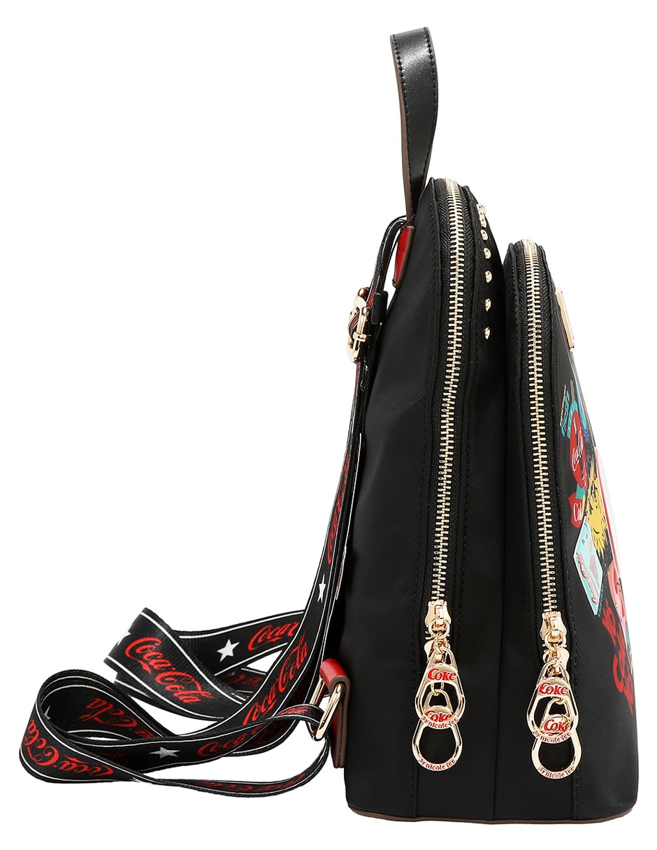 Bolsa backpack nicole lee cap collage coca-cola para mujer