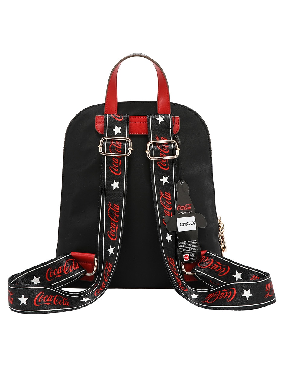 Bolsa backpack nicole lee cap collage coca-cola para mujer