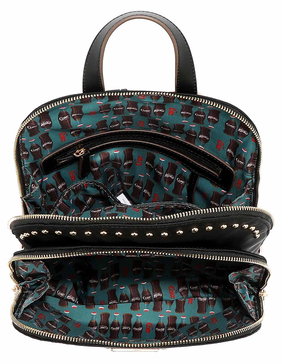 Bolsa backpack nicole lee cap collage coca-cola para mujer