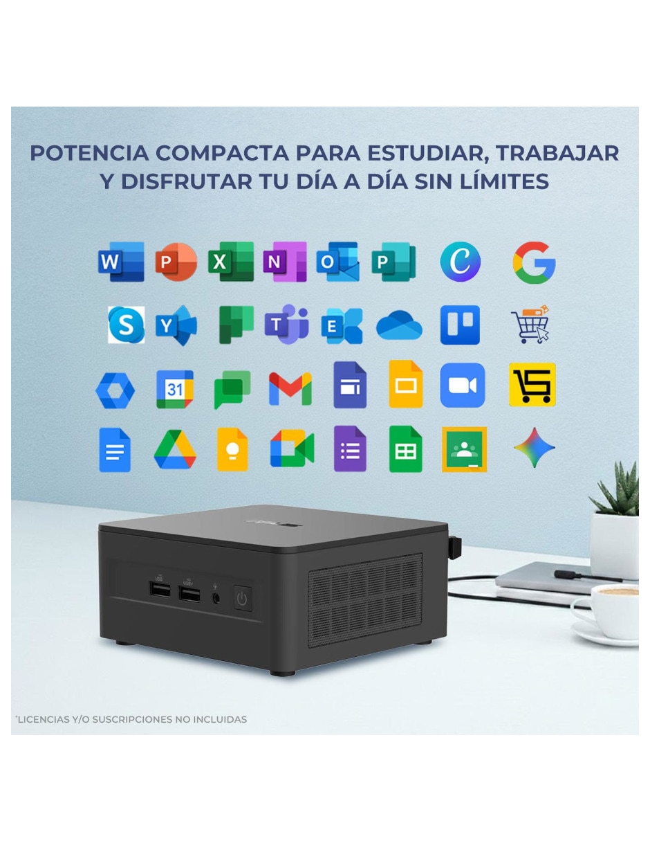 Mini PC Asus CNUC13P-Ci516512GB Intel Core i5 integrada 16 GB RAM 512 GB SSD