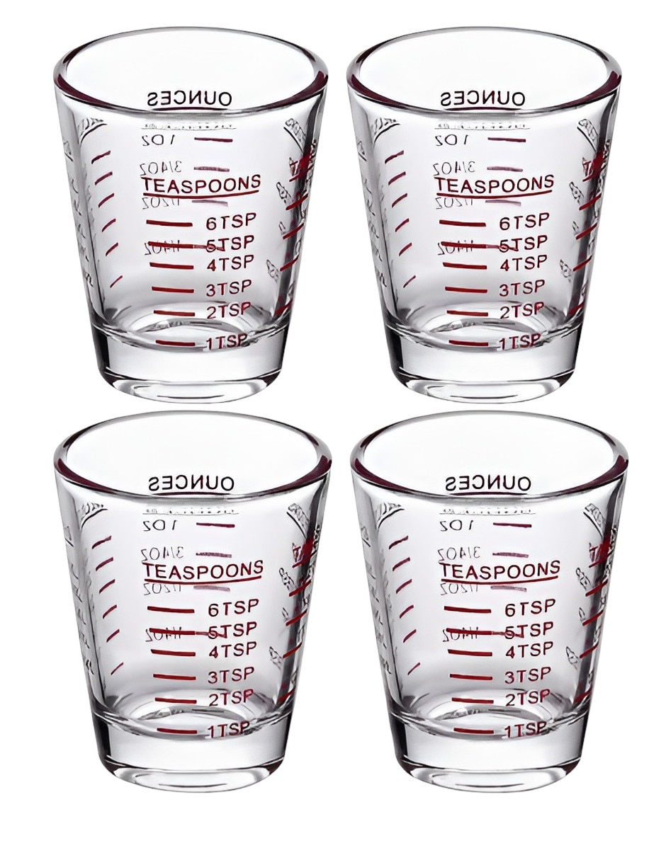 Set taza medidora Xtellar vidrio 4 piezas