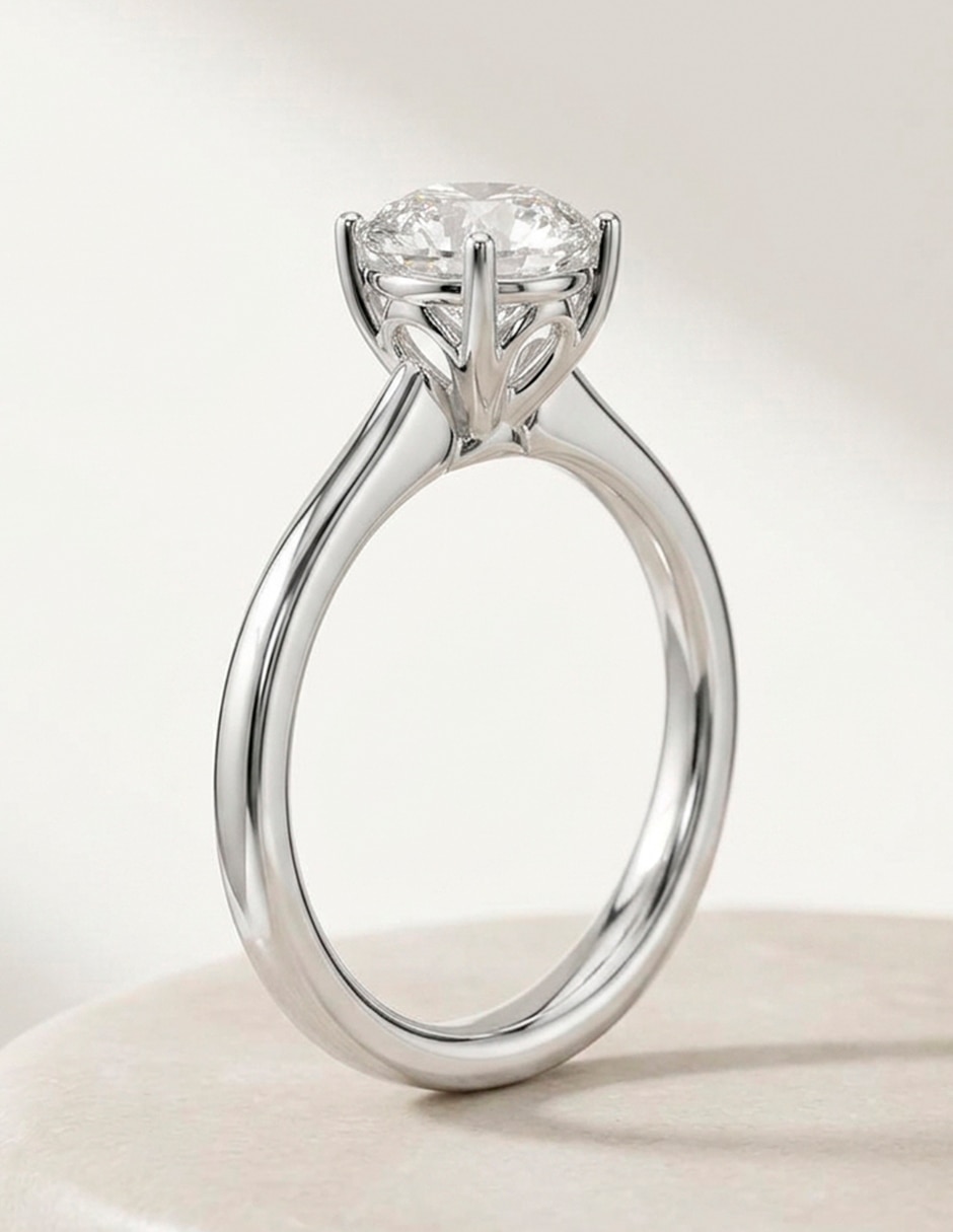 Anillo de compromiso de Oro 14 K Zirconia cúbica 7