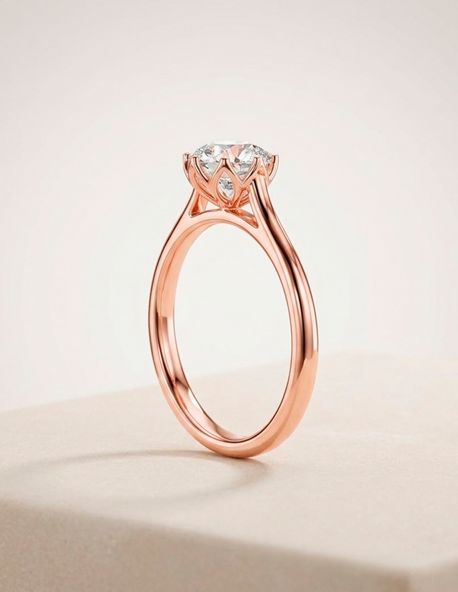 Anillo de compromiso de oro 18 k 8