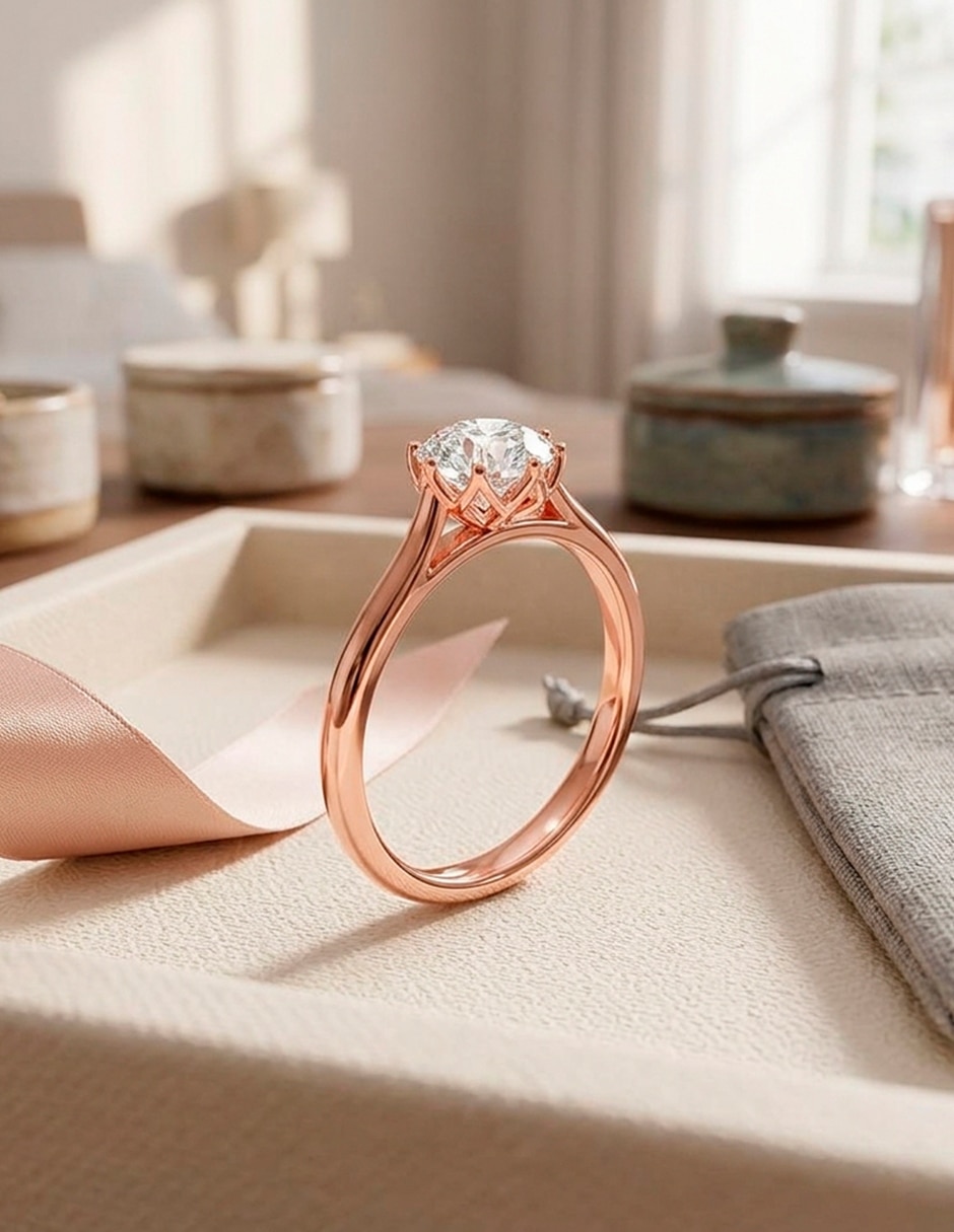 Anillo de compromiso de oro 18 k 9