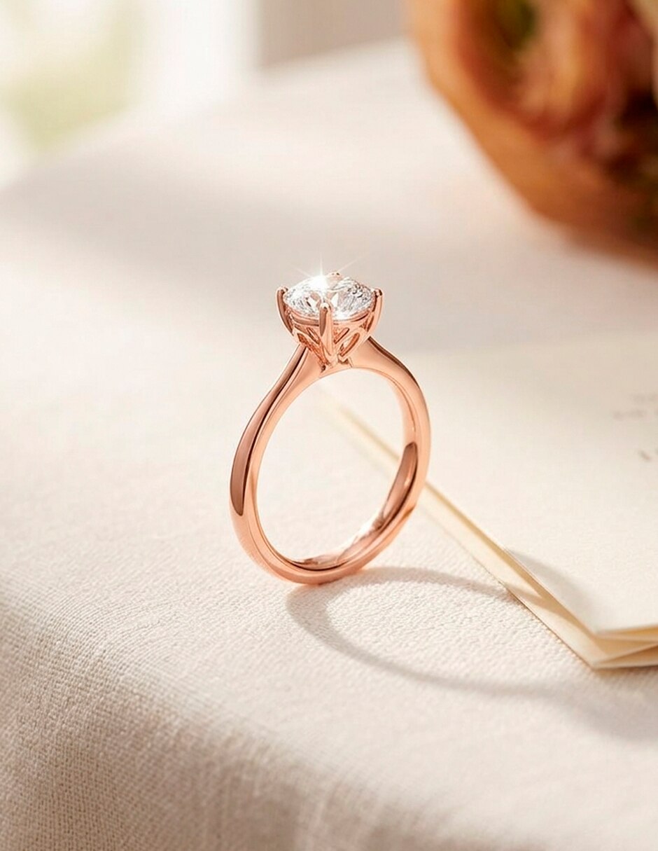 Anillo de compromiso de oro 9 k 7