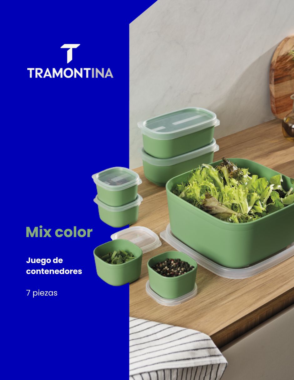 Set contenedores Tramontina MixColor 14 piezas