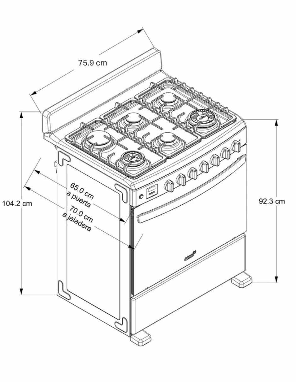 Estufa de piso a Gas LP Acros 75.9 cm AFR7148G 30 de 6 quemadores