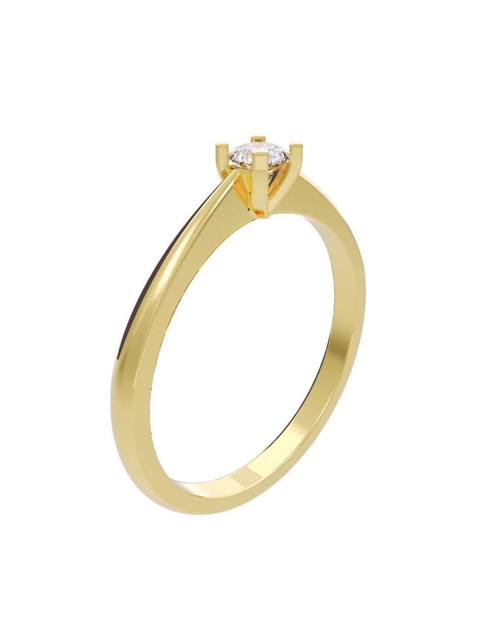 Anillo de compromiso de oro 10 K Fonelli diamante