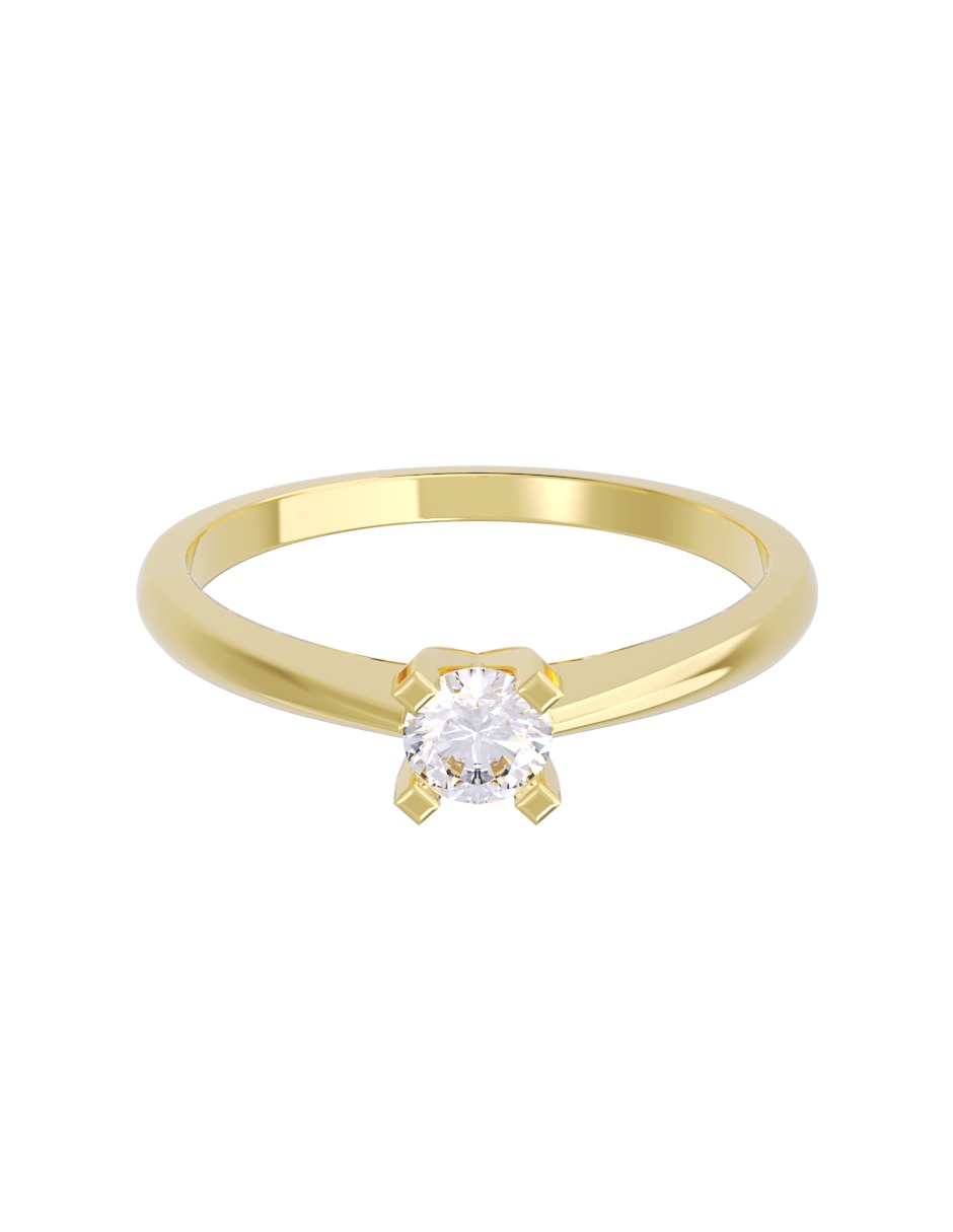 Anillo de compromiso de oro 10 K diamante
