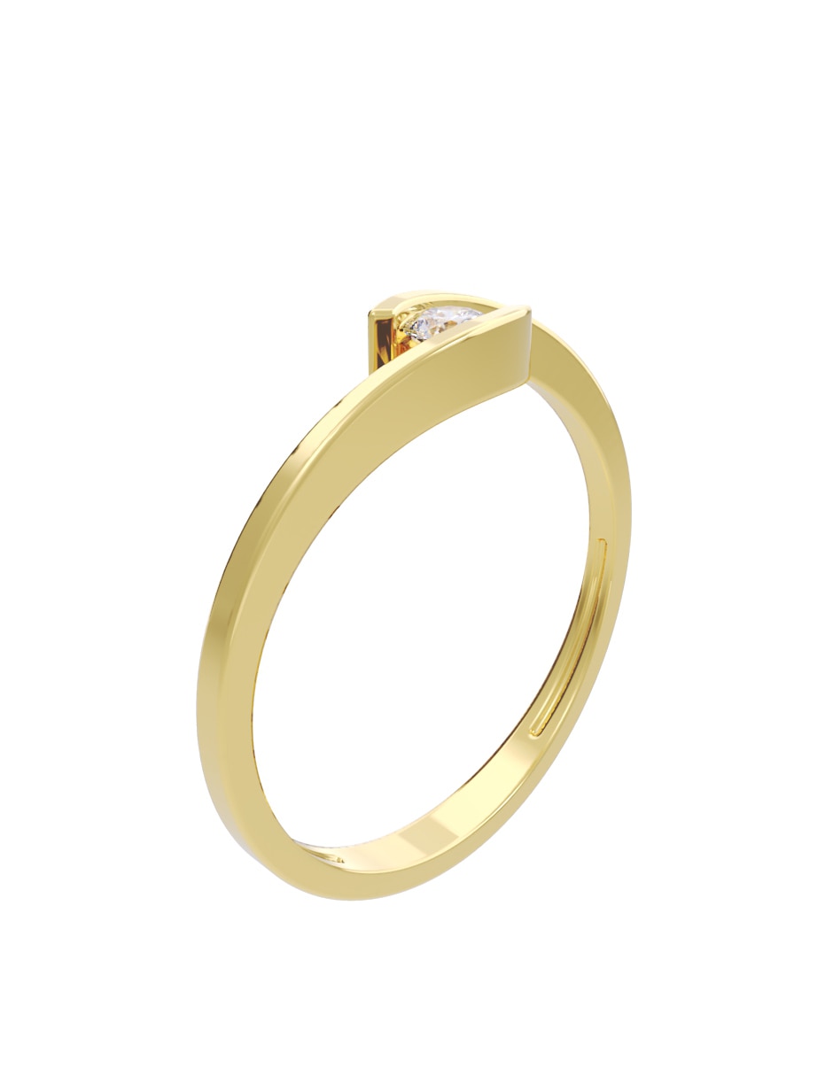 Anillo de compromiso de oro 10 K Fonelli diamante