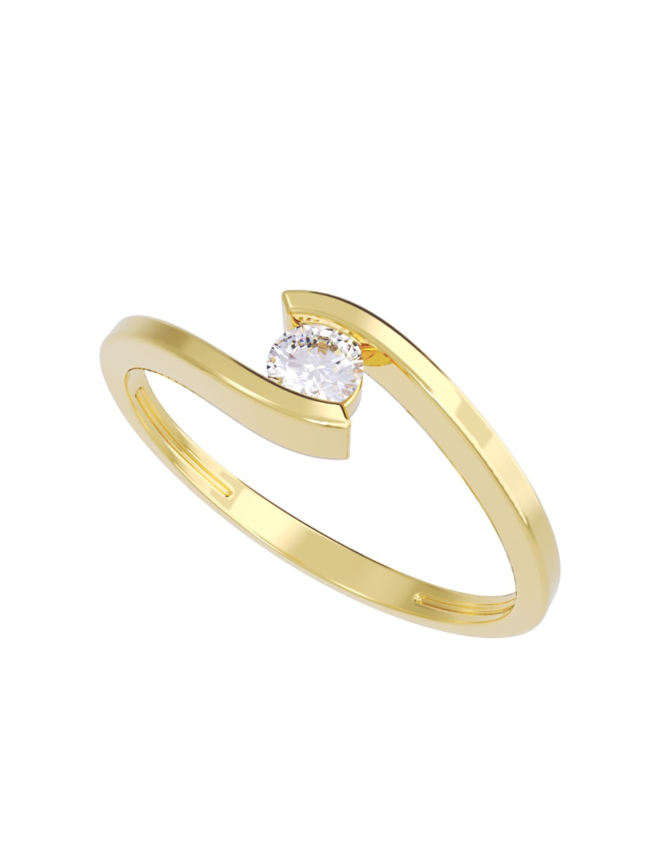 Anillo de compromiso de oro 10 K Fonelli diamante