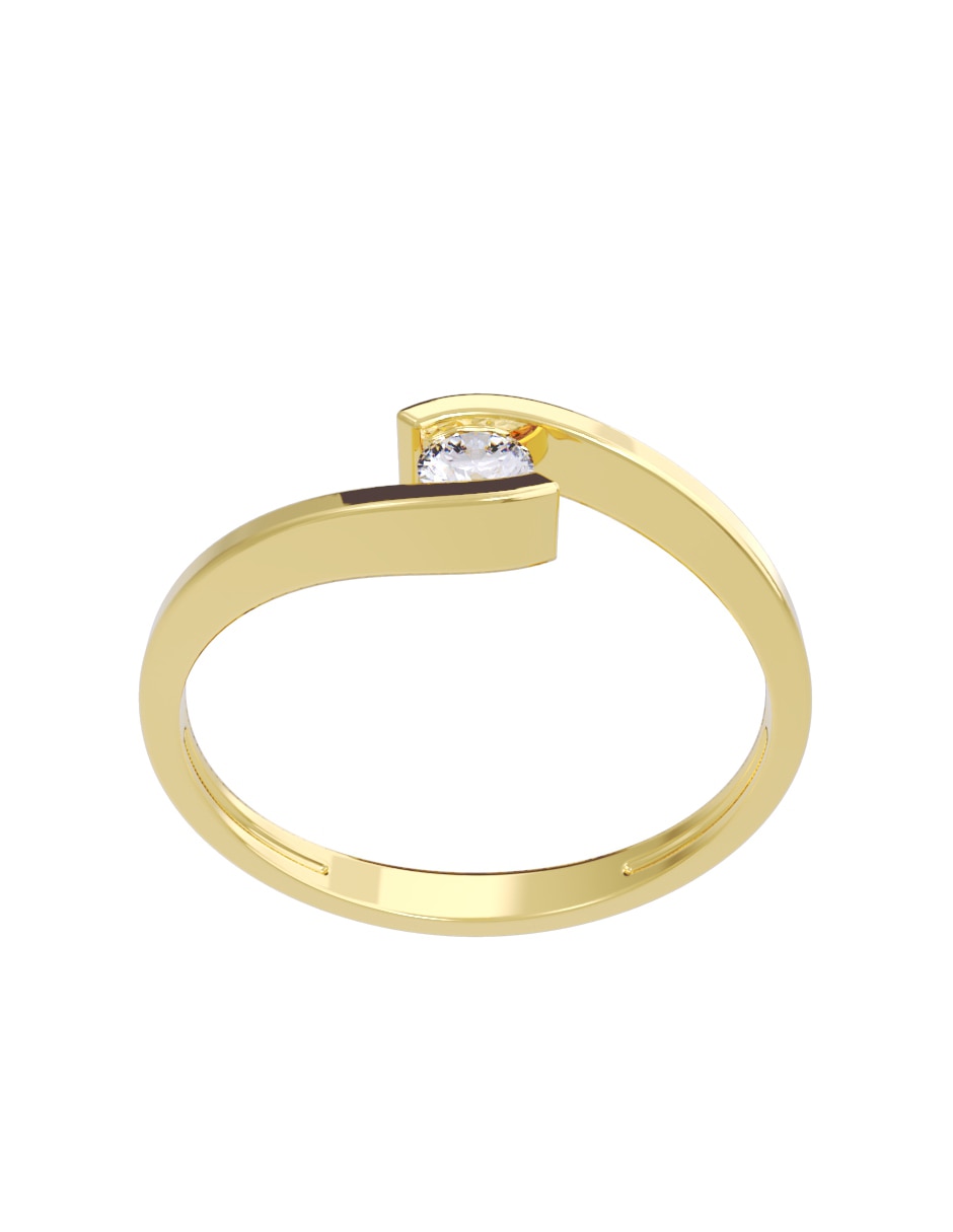Anillo de compromiso de oro 10 K Fonelli diamante