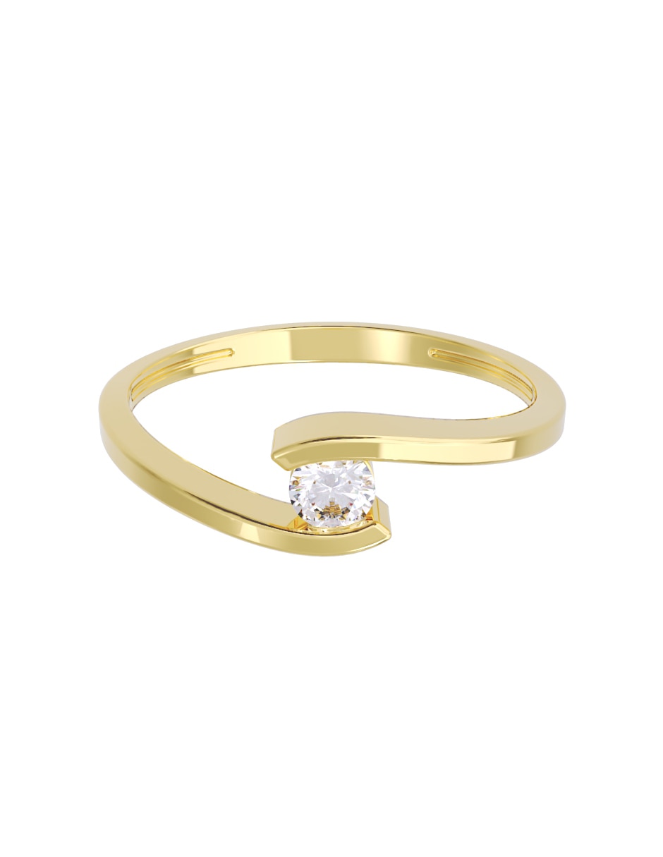 Anillo de compromiso de oro 10 K diamante