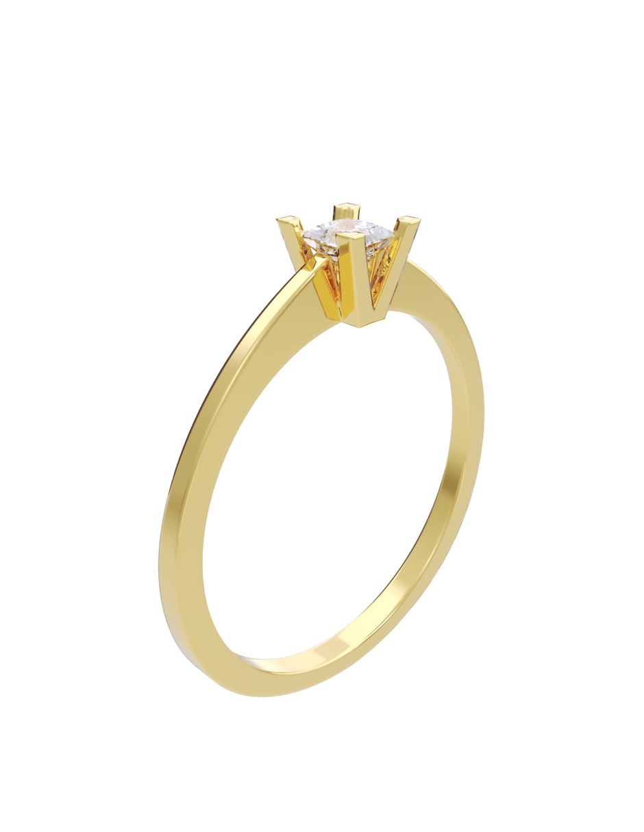 Anillo de compromiso de oro 10 K Fonelli diamante