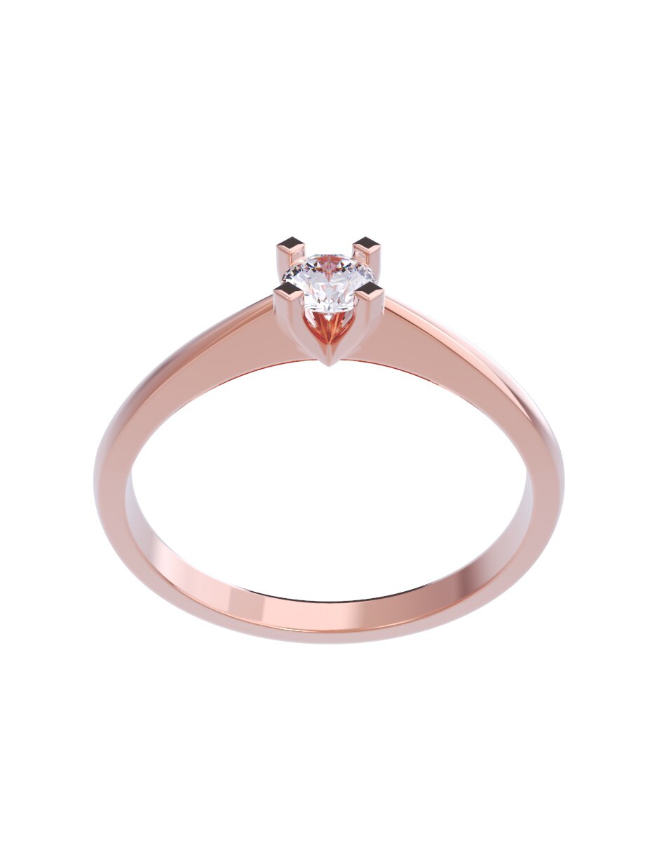 Anillo de compromiso de oro 10 K diamante 3