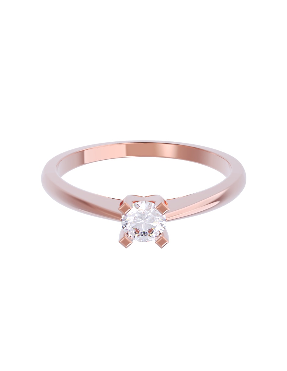 Anillo de compromiso de oro 10 K diamante