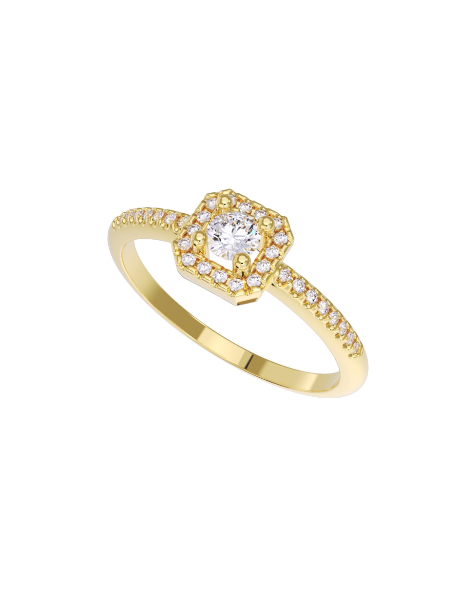 Anillo de compromiso de oro 10 K Fonelli diamante