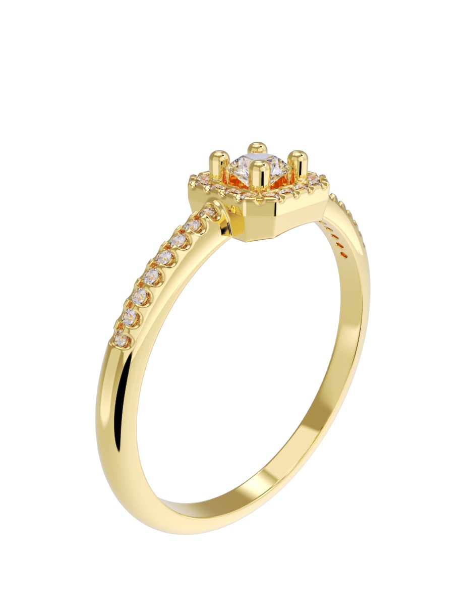Anillo de compromiso de oro 10 K Fonelli diamante