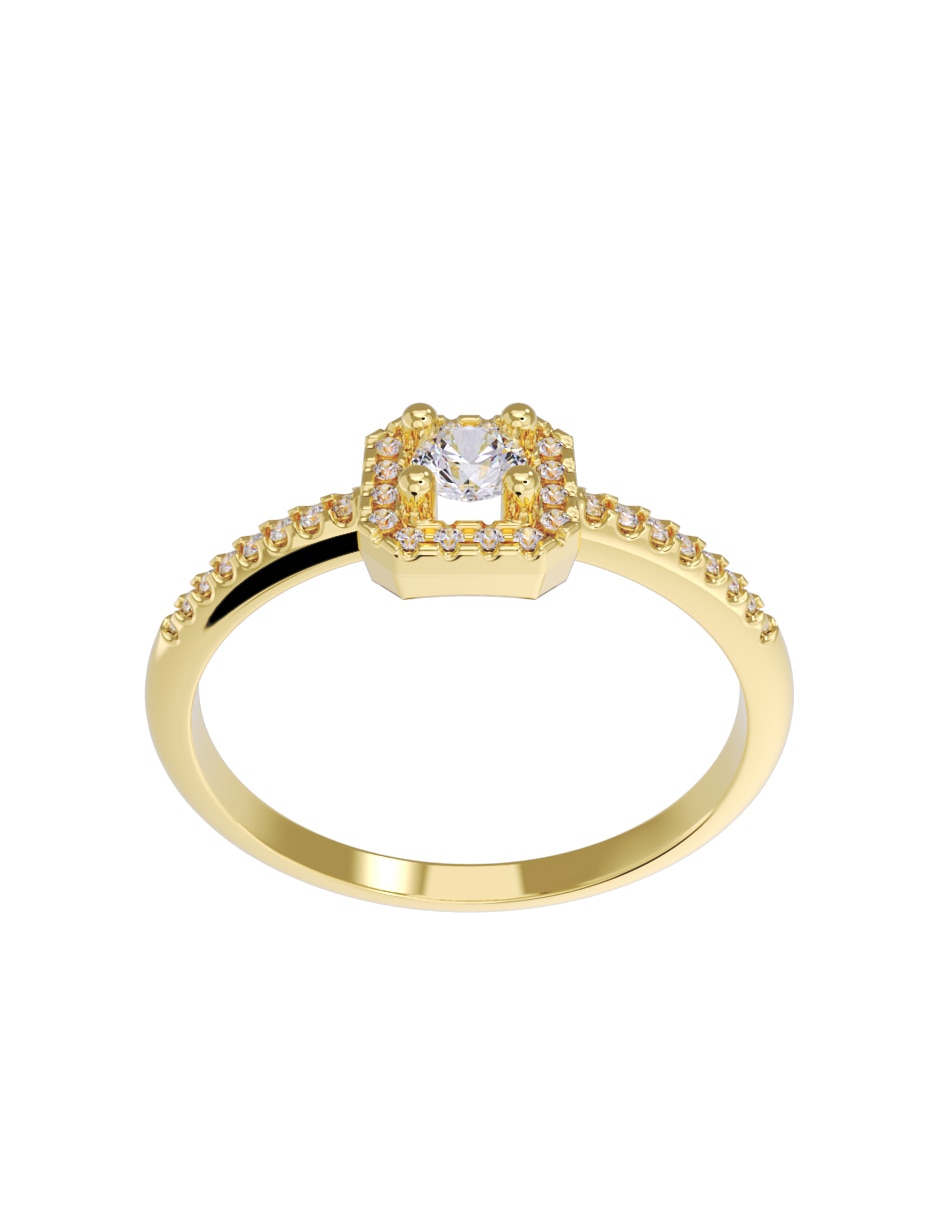 Anillo de compromiso de oro 10 K diamante