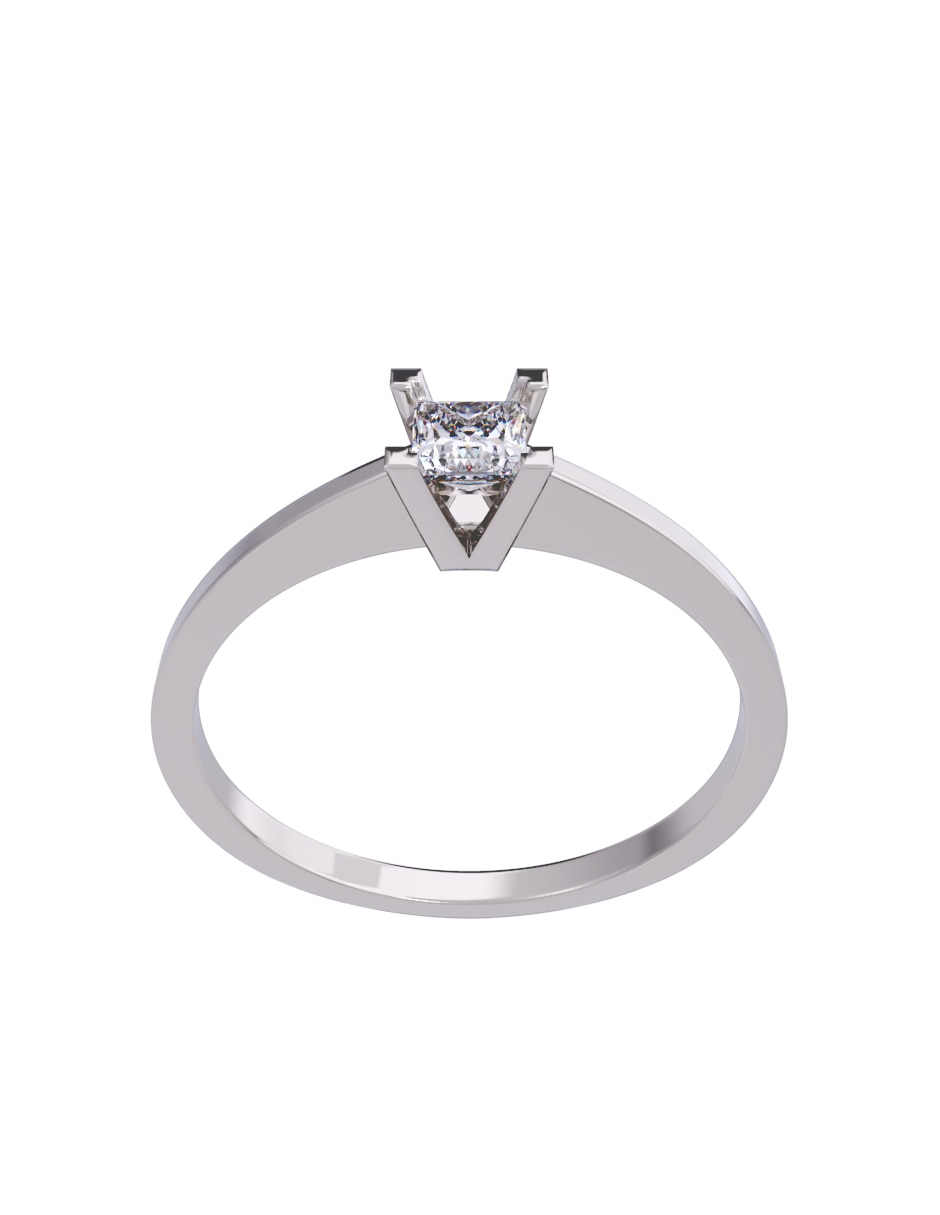 Anillo de compromiso de oro 10 K diamante 3