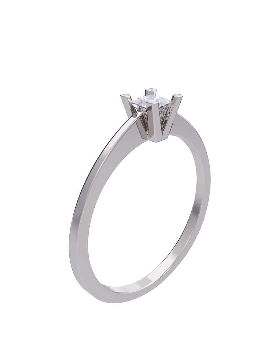 Anillo de compromiso de oro 10 K diamante 2