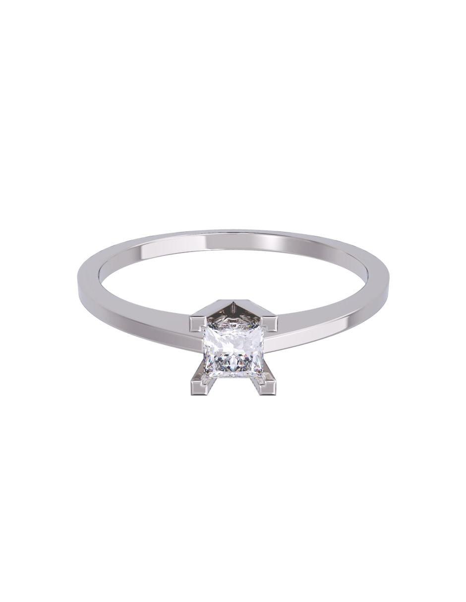 Anillo de compromiso de oro 10 K diamante