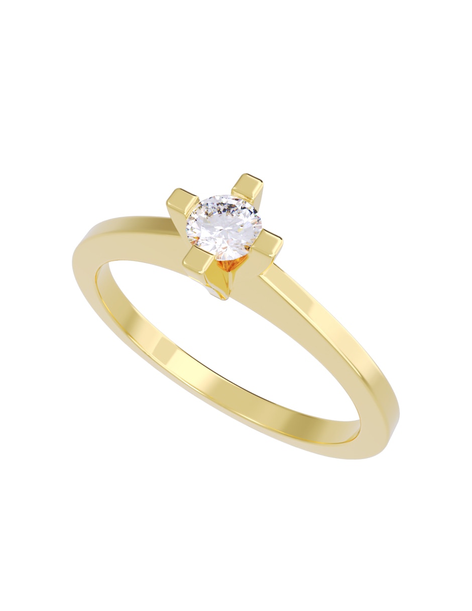 Anillo de compromiso de oro 10 K Fonelli diamante