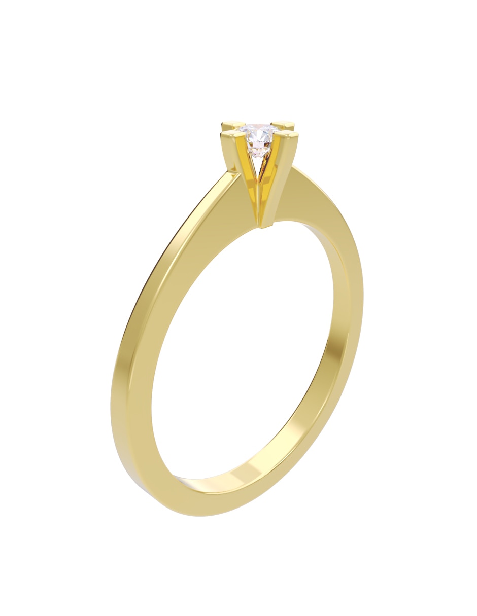 Anillo de compromiso de oro 10 K Fonelli diamante