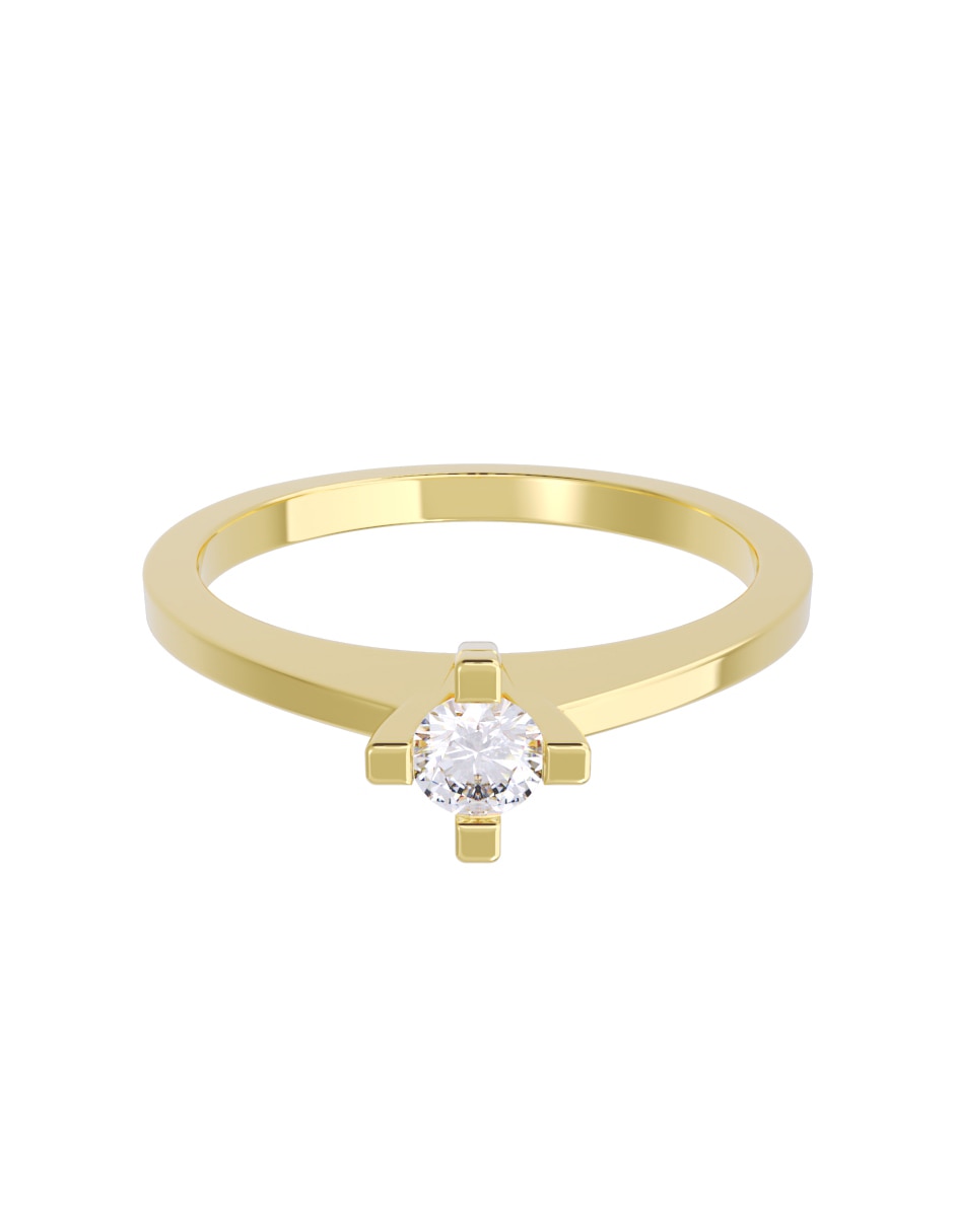 Anillo de compromiso de oro 10 K diamante