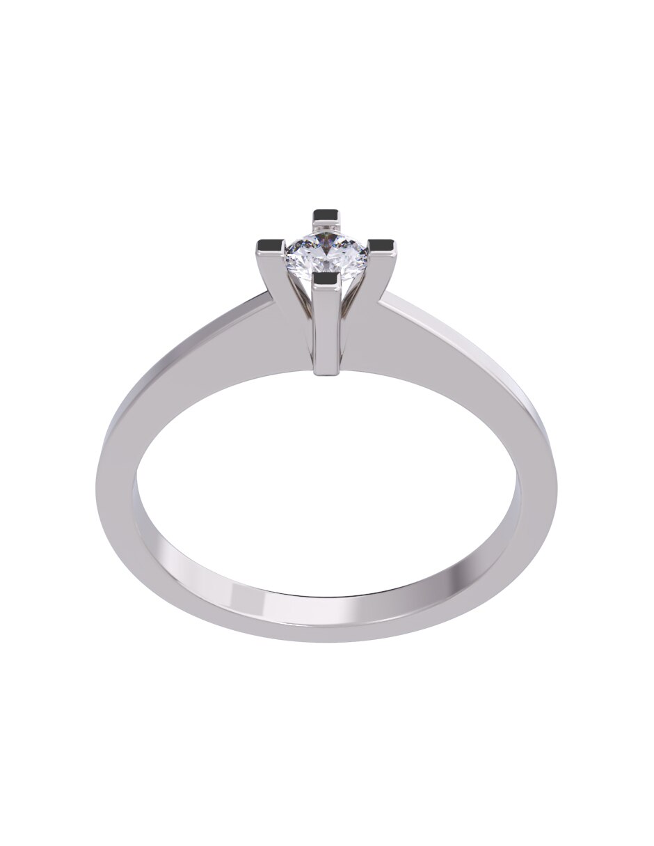 Anillo de compromiso de oro 10 K diamante 3