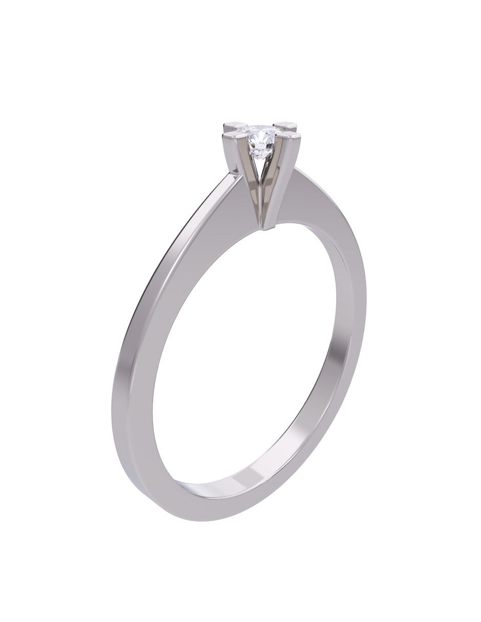 Anillo de compromiso de oro 10 K diamante 2