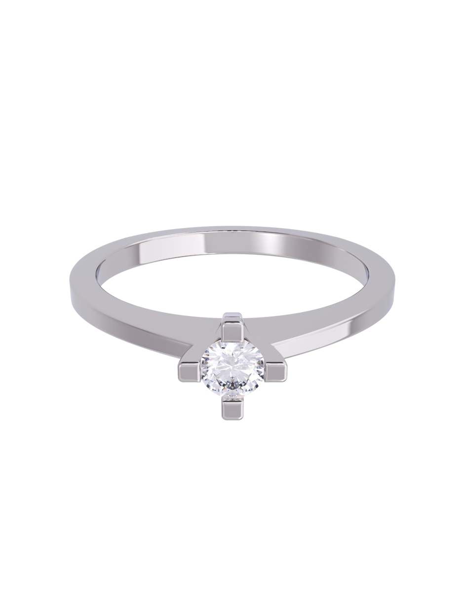 Anillo de compromiso de oro 10 K diamante