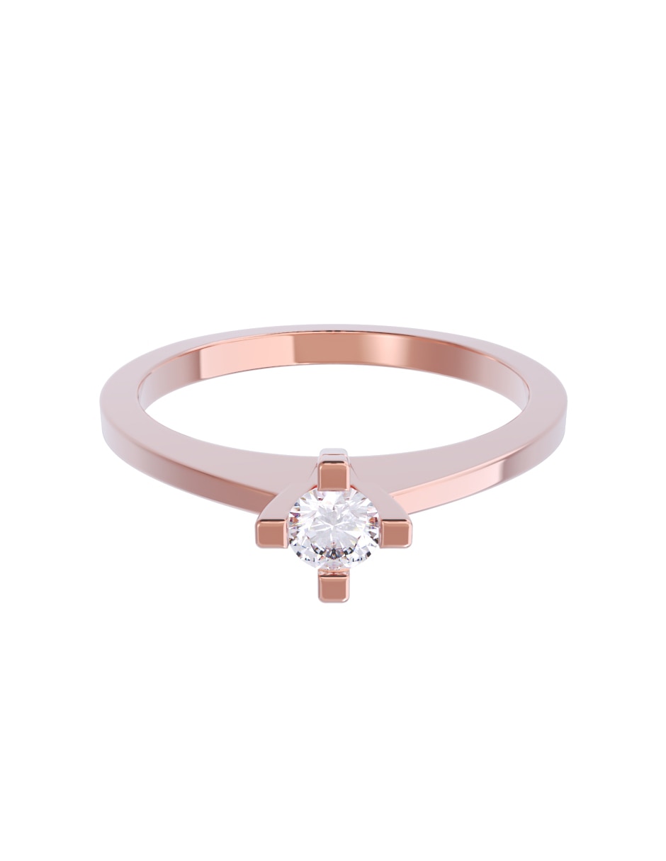 Anillo de compromiso de oro 10 K diamante