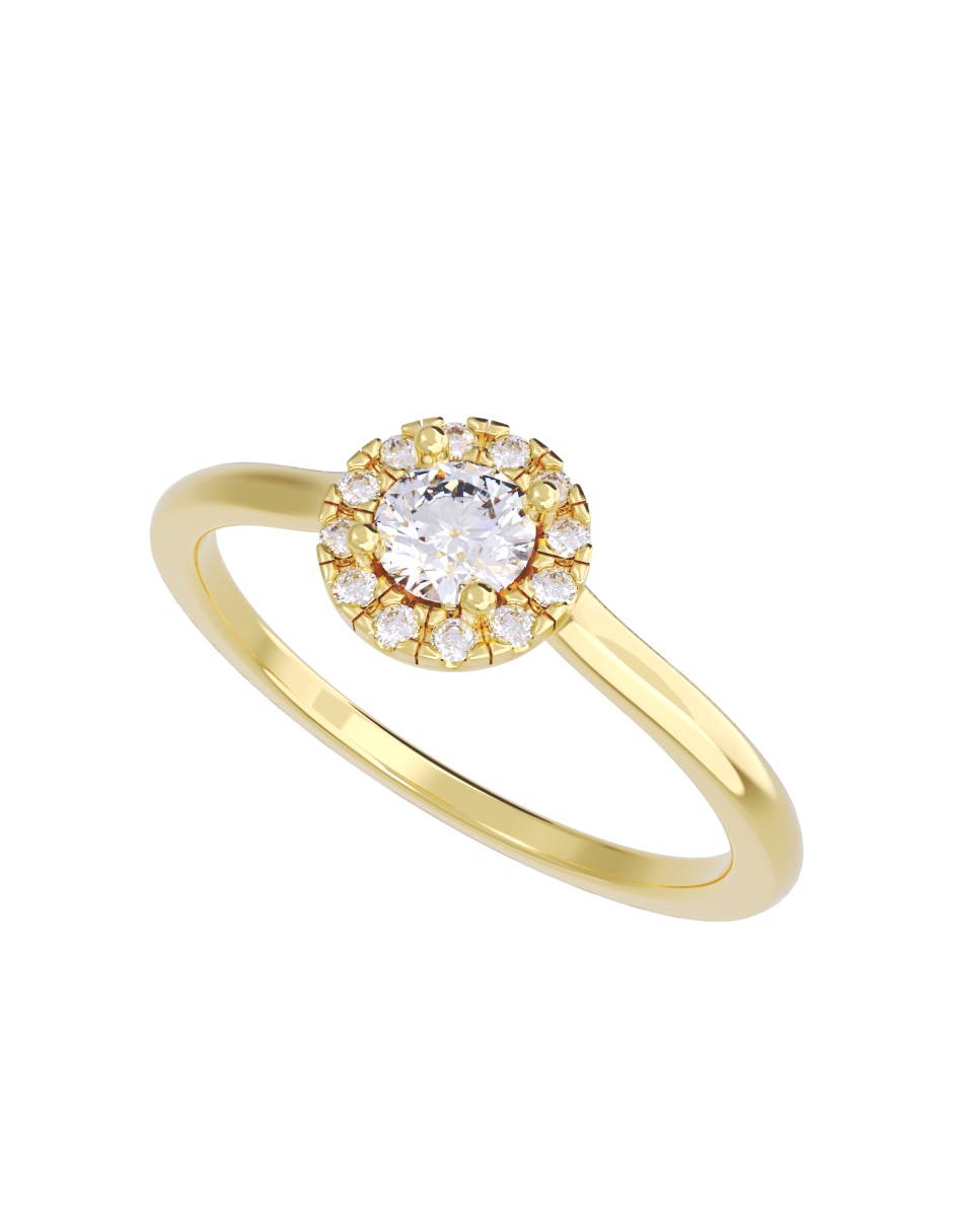 Anillo de compromiso de oro 10 K Fonelli diamante