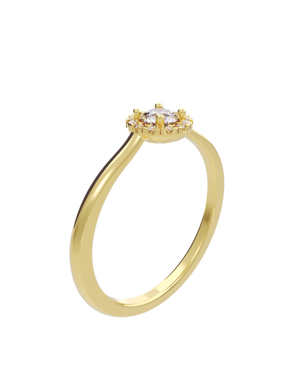 Anillo de compromiso de oro 10 K Fonelli diamante