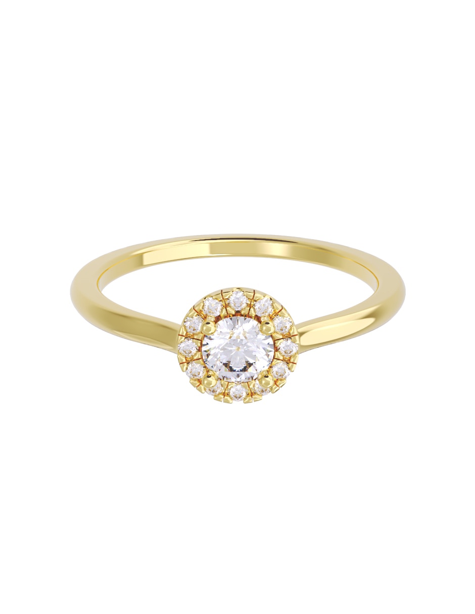Anillo de compromiso de oro 10 K diamante