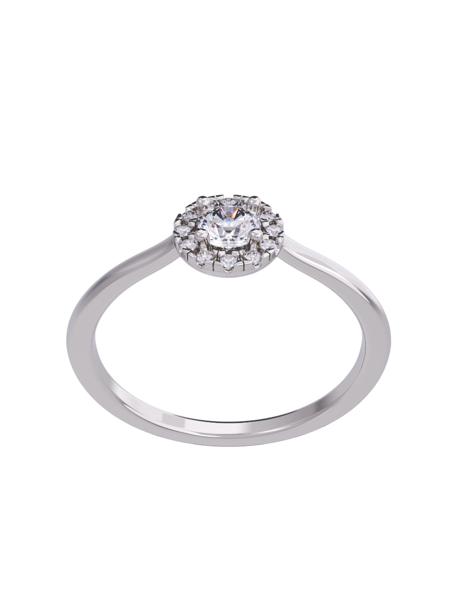 Anillo de compromiso de oro 10 K diamante 3