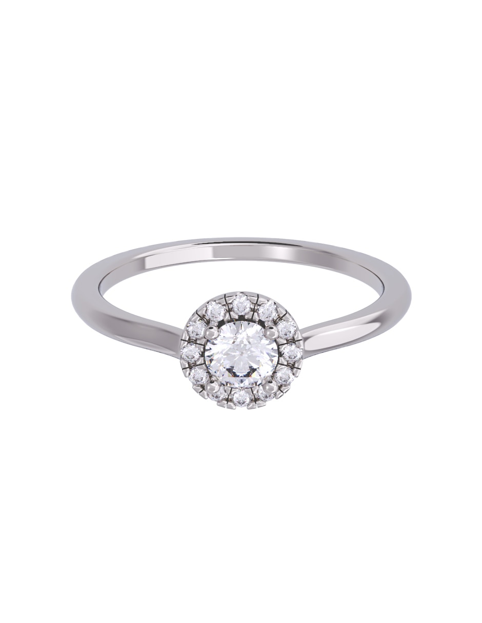 Anillo de compromiso de oro 10 K diamante 1