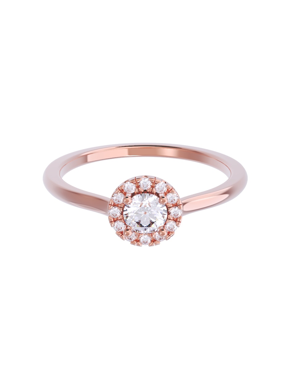 Anillo de compromiso de oro 10 K diamante
