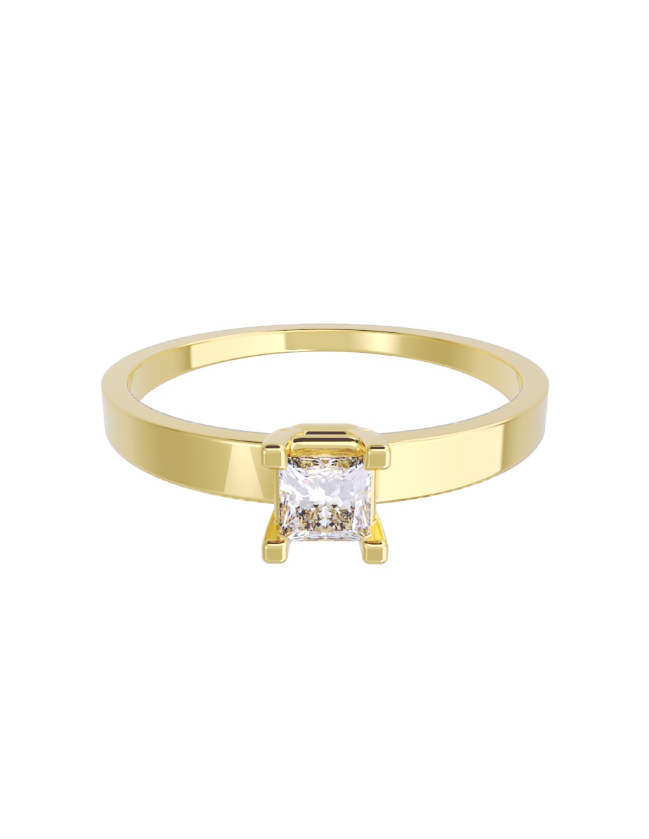 Anillo de compromiso de oro 10 K diamante