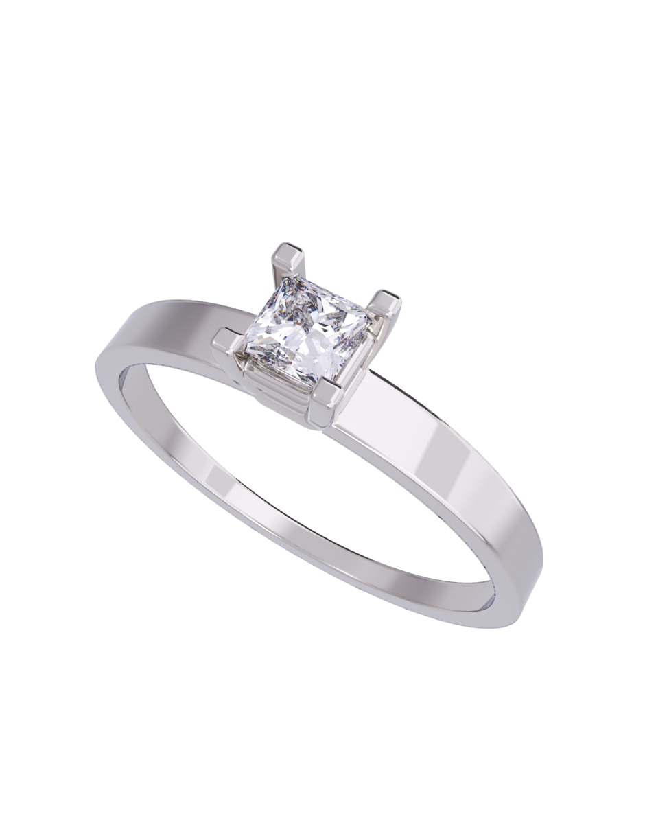 Anillo de compromiso de oro 10 K diamante 3