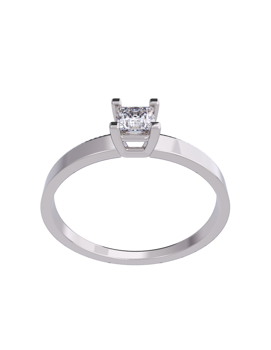 Anillo de compromiso de oro 10 K diamante 4