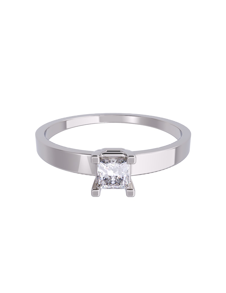Anillo de compromiso de oro 10 K diamante