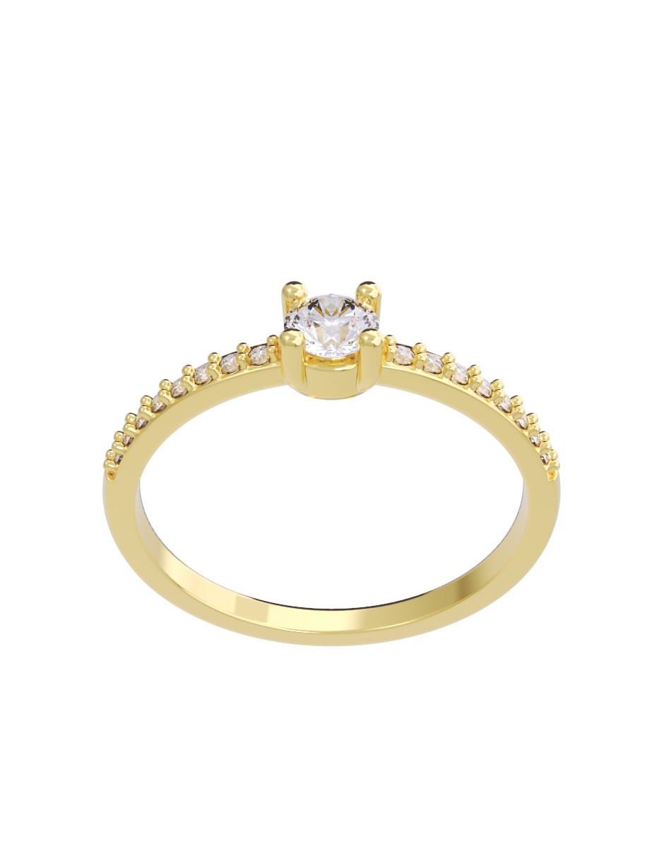Anillo de compromiso de oro 10 K Fonelli diamante
