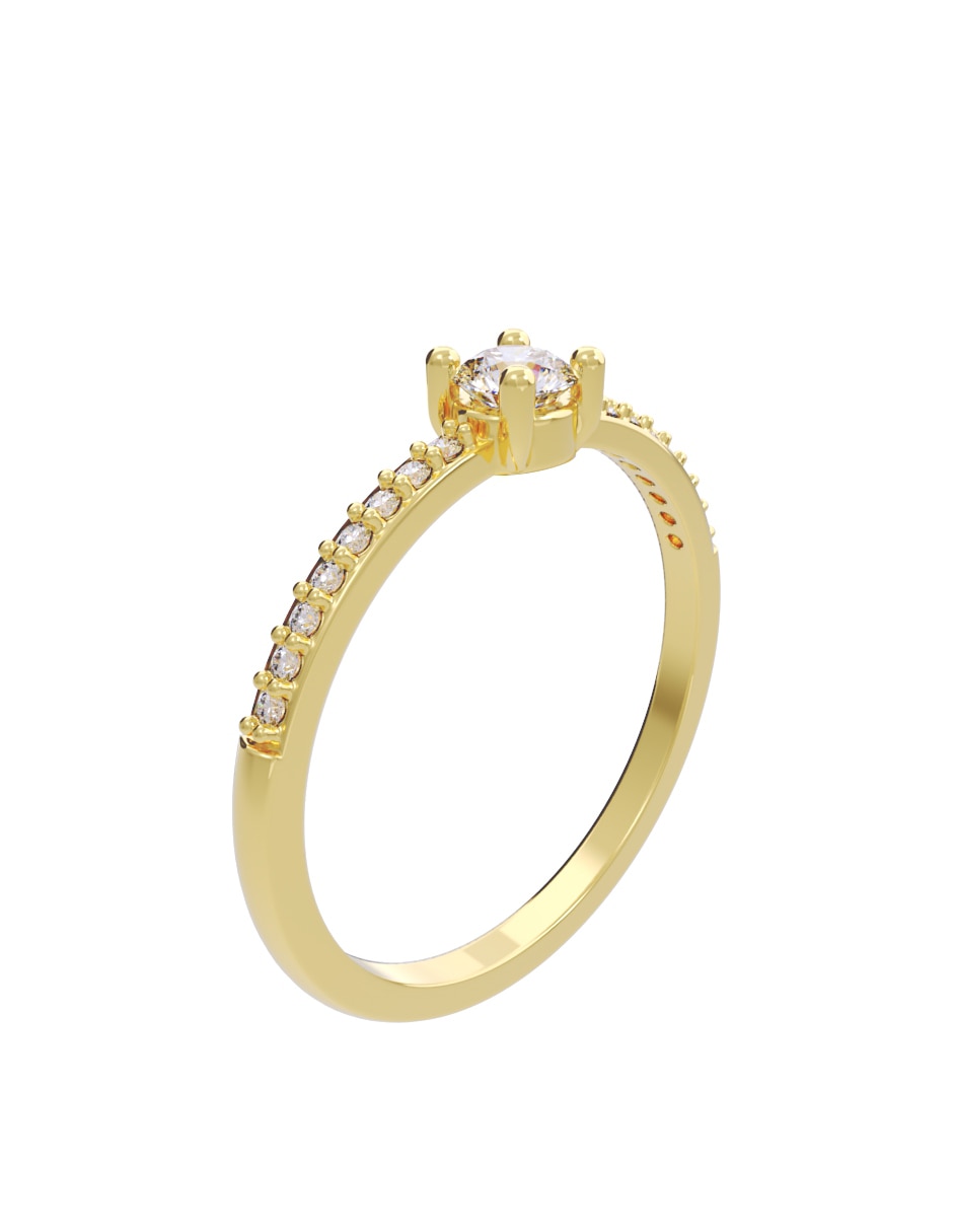 Anillo de compromiso de oro 10 K Fonelli diamante