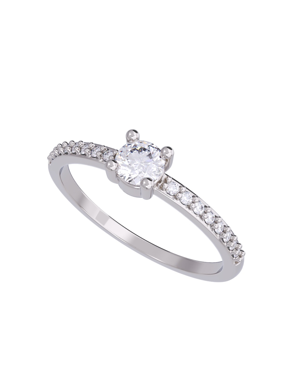Anillo de compromiso de oro 10 K diamante 2