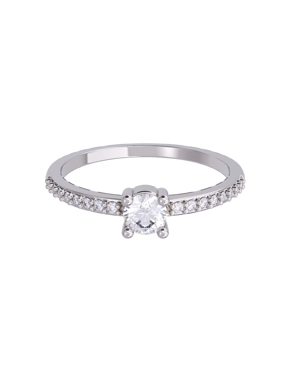 Anillo de compromiso de oro 10 K diamante 1