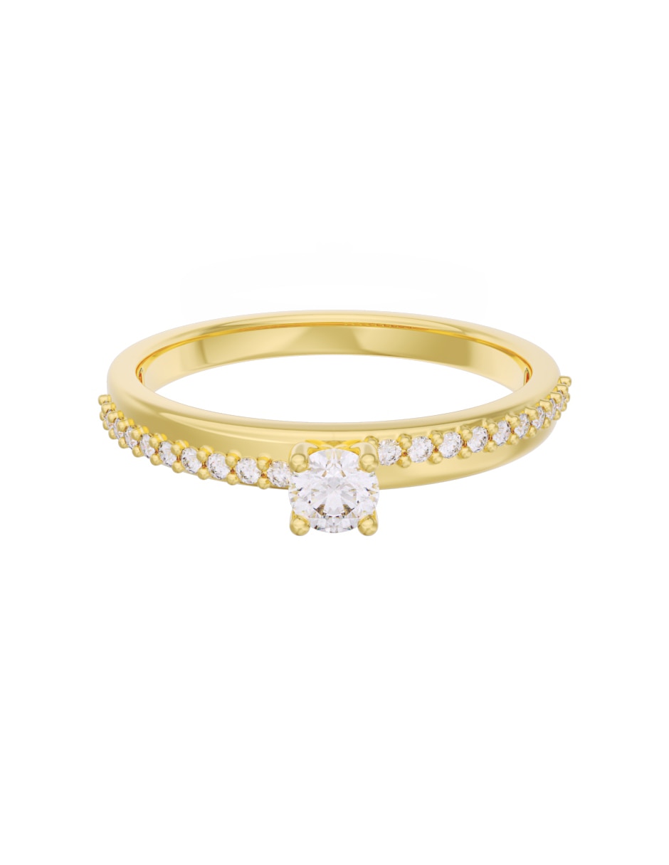 Anillo de compromiso de oro 10 K diamante