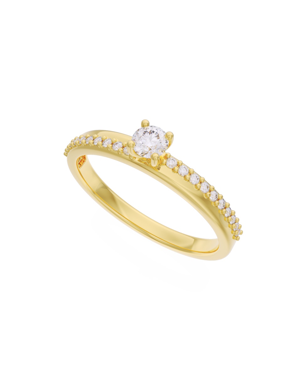 Anillo de compromiso de oro 10 K Fonelli diamante